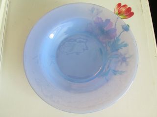 Rare Set Of 8 Blue Murano Effetre Yalos Casa Translucent Soup Bowls 9 1/4 "