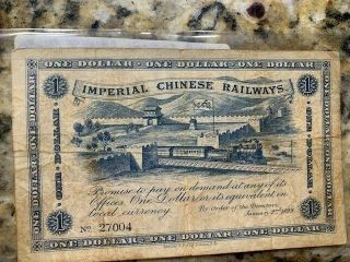China,  Imperial Chinese Railways Pick A59 1899 One Dollar Pmg 30net Rare