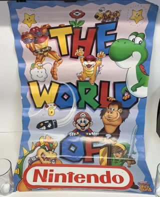 The World Of Nintendo Poster Rare 1992 Kellogg’s Cinnamon Mini Buns Cereal Promo