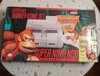 Nes 1994 Donkey Kong Country Console Box Rare Sears Sticker Incomplete Set