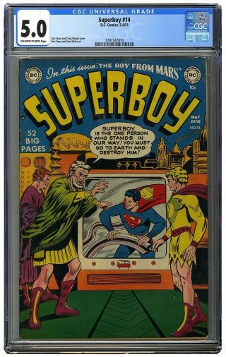 Superboy 14 Cgc 5.  0 Ow/w Rare Presents Much Better Than Grade