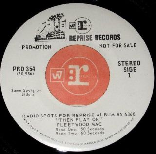 Fleetwood Mac Then Play On Radio Spots 45 Very Rare Reprise Promo 7 " Pro 354