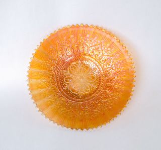 Rare Northwood Carnival Glass Marigold “Hearts and Flowers” Plate 9 
