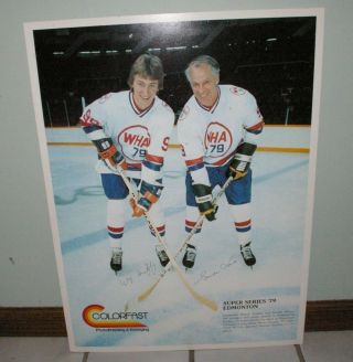 Rare 1979 Rookie Season Wayne Gretzky Gordie Howe Series Edmonton Poster