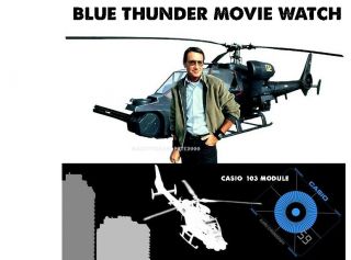 Rare Casio A201 103 Vintage Digital Watch Blue Thunder Movie 80s Lcd Airwolf