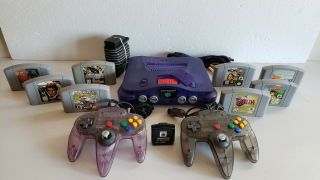 Nintendo 64 N64 Grape Purple Funtastic Video Game Console Rare.