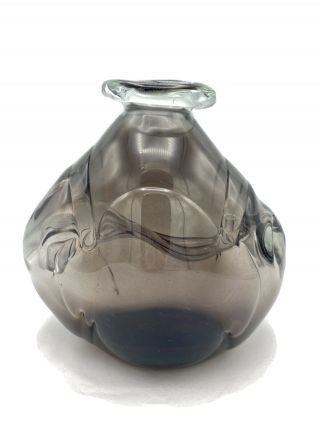 Robert Fritz Mid Century Modern Abstract Glass Vase Studio Glass Rare