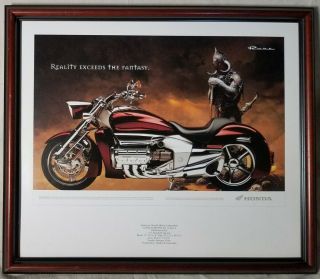 2004 Honda Rune Motorcycle Framed Artwork Print Viking Picture Rare