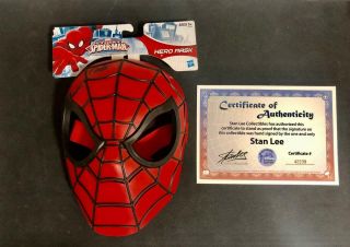 Spider - Man Mask Prop Signed By Stan Lee W/coa Rare Hard To Find Marvel