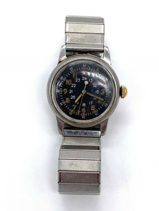 Vintage Waltham Type A - 17 Military Issue Wrist Watch Navigation Hack Second Rare