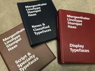 Merganthaler Linotype Stempel Haas Type Specimen Guides Rare Minature Binders