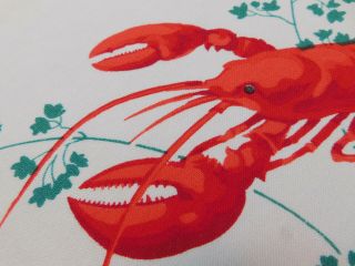 BIG RARE Bright Red LOBSTERS Vintage Wilendure Tablecloth Clams Prawns Crayfish 2