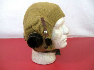 Wwii British Royal Air Force Raf Fighter Pilot E - Type Cloth Flying Helmet Rare 1