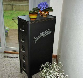 1940s American Greeting Cards Filing Cabinet Rare Item Great Home Decor Storage