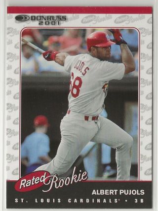 Albert Pujols 2001 Donruss 498/500 Rated Rookie Rare St Louis Cardinals Hof