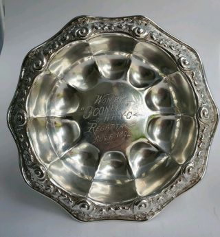 Vtg Antique Sterling Silver Trophy Hhyc Horseshoe Harbor Yacht Club Ny 1892 Rare