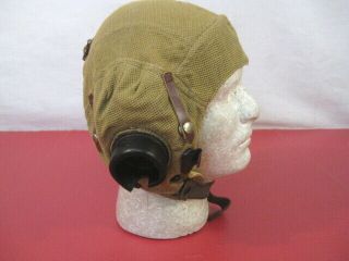 Wwii British Royal Air Force Raf Fighter Pilot E - Type Cloth Flying Helmet Rare 2