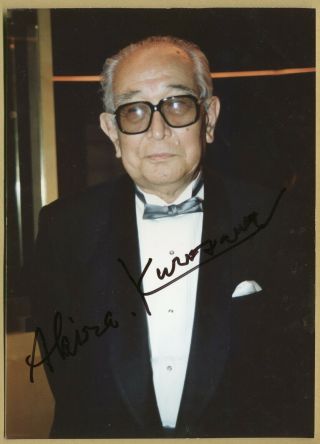 Akira Kurosawa (1910 - 1998) - Japanese Director - Rare Signed Photo - Cannes 1990