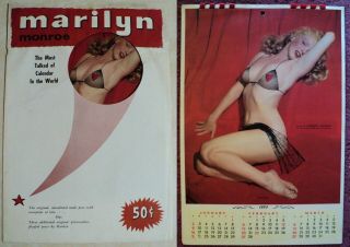Marilyn Monroe 1955 Vintage Calendar Photos Envelope Pinups Rare