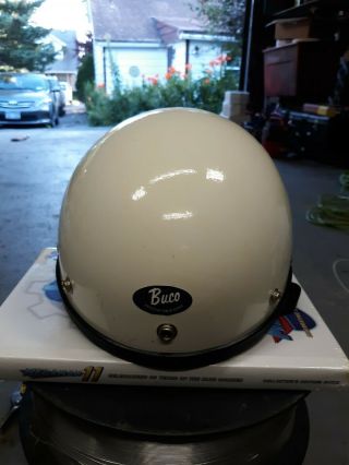 Vintage Buco Traveler Motorcycle Half Helmet (white).  Rare.  Collectors Helmet