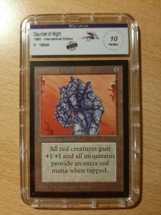 = Gauntlet Of Might (ie) = Magic The Gathering Mtg Graded 10 Perfect