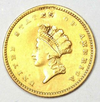 1854 Type 2 Indian Dollar Gold Coin (G$1) - XF Details (Plugged) - Rare Type 2 3