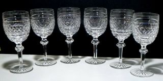 Rare Vintage Waterford Crystal Castletown (1968 -) Set 6 Water Goblets 7 5/8 "