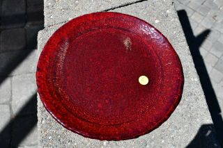 Rare Red Moonstone Dinner Plate 5 (bubbles),  Fire And Light Recycled Glass