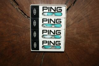 Vintage Box Of Aqua And White Ping Golf Balls Rare