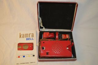 Rare Kowa Bell Kamra Red Transistor Radio Camera Combo Ktc 62 W/original Box