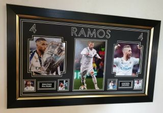 Rare Sergio Ramos Signed Photo Autographed Picture Display Aftal Dealer