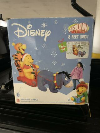 Rare 8’ Disney Tigger Pooh Eeyore Christmas Gemmy Inflatable Airblown W/box