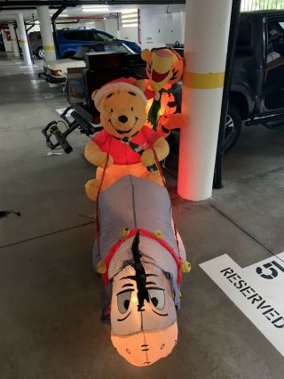 Rare 8’ Disney Tigger Pooh Eeyore Christmas Gemmy Inflatable Airblown W/Box 2