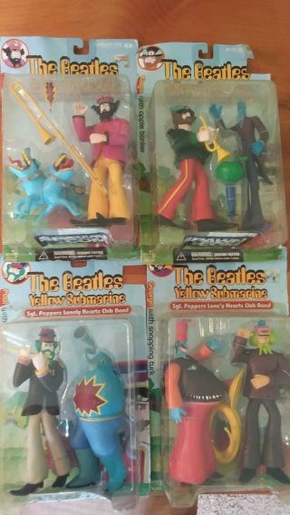 Mcfarlane Toys The Beatles Yellow Submarine Complete Set In Boxes.