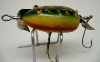 Vintage Fishing Lure,  Rare Pflueger Kent Frog,  Glass Eyes