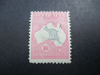 Kangaroo Stamps: 10/ - Pink 1st Watermark Cto - Rare Stamp (i379)