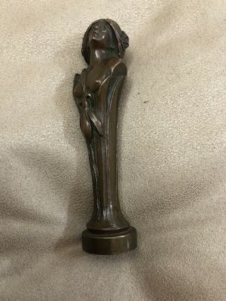 Rare Antique Art Nouveau Erotic Lady Bronze Desk Wax Seal