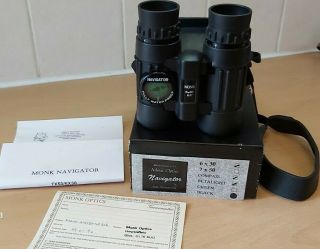 Monk 6x30 BIF GA Navigator Binoculars,  Japan,  WP,  Beta Compass,  RARE 2