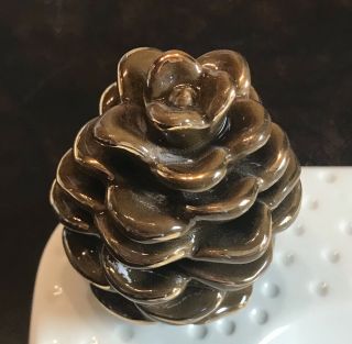 Nora Fleming Brown & Gold Pinecone Mini Retired,  Very Very Rare Cond