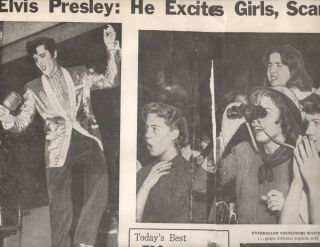Elvis Presley 1956 Rare Scarf From Concert W Pictures 1950s Vintage Elvis