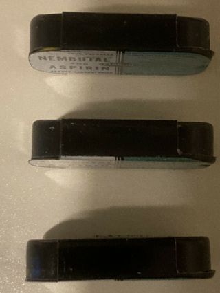 3 Vintage Abbott Nembutal Aspirin Physician Sample Tins Rare 3