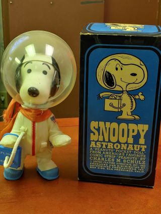 Rare 1969 Vintage Snoopy Astronaut In Space Suit Figure With Box