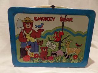 Vintage Rare " Smokey The Bear " Metal Lunch Box 1973