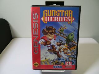 Gunstar Heroes (sega Genesis,  1993) Rare Oem With Sample Fruit Snack