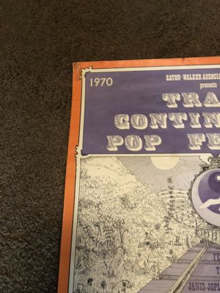 1970 Trans Continental Pop Fest Poster Grateful Dead Janis Joplin The Band Rare 3