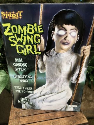 Spirit Halloween Zombie Swing Girl - Animated Prop Sensor Activated Rare