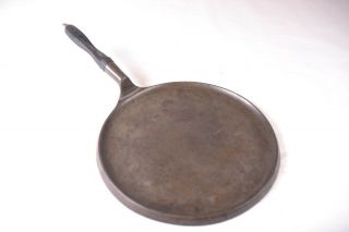 Rare Vintage Griswold No 9 Griddle With Wood Handle.  Machined Both Sides