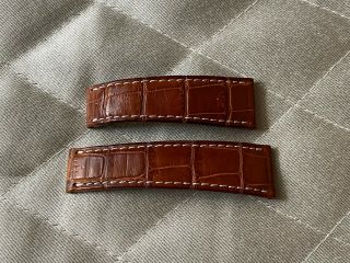 Very Rare 100 Authentic Oem Rolex Brown Alligator Leather Strap 20mm X 16mm