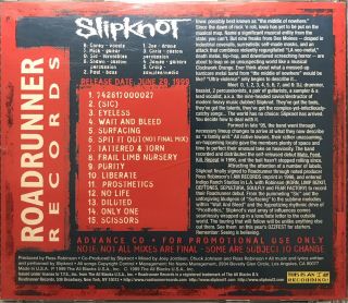 Slipknot RR Promo 403 USA Rare Prerelease Demo CD 2
