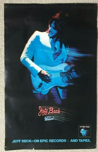 1976 Rare - Jeff Beck " Wired " Full Color Poster 38 " X 24 " - Epic In - Store Poster